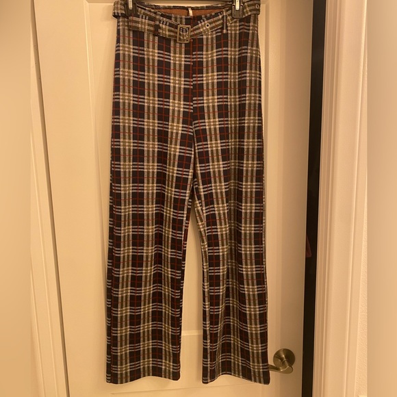 Free People Checkered Crop Top and Pants Set in Navy and Cream - Picture 14 of 16